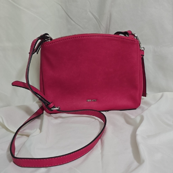 Nine West Handbags - Nine West Hot Pink Crossbody Bag 3 Compartments Matte Finish